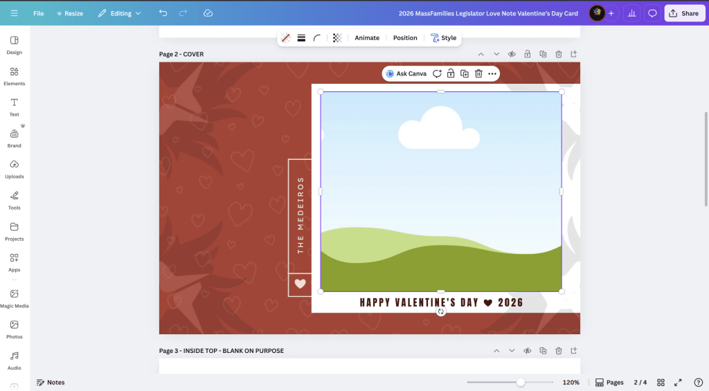 Screenshot of Canva template