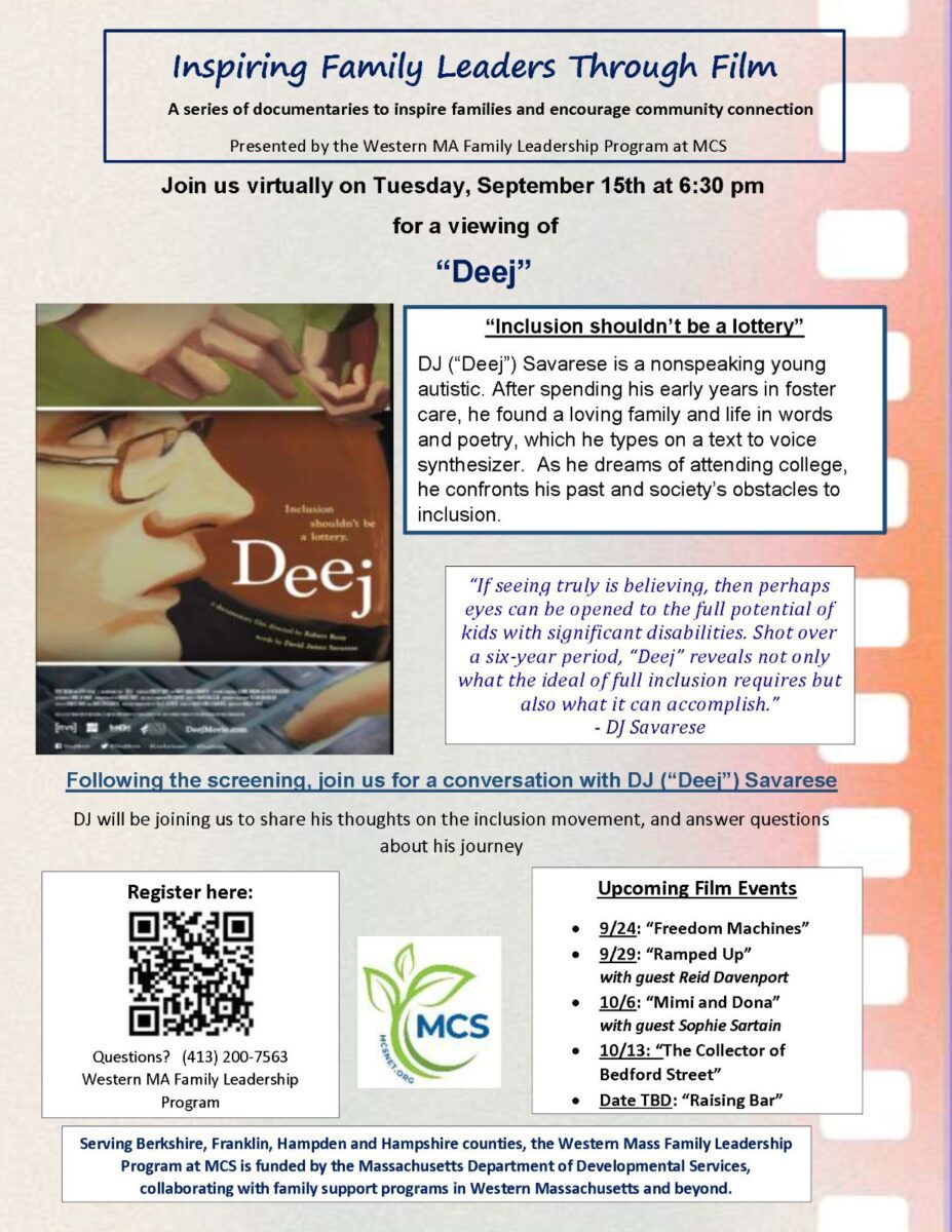Film series flyer with details about upcoming film screening