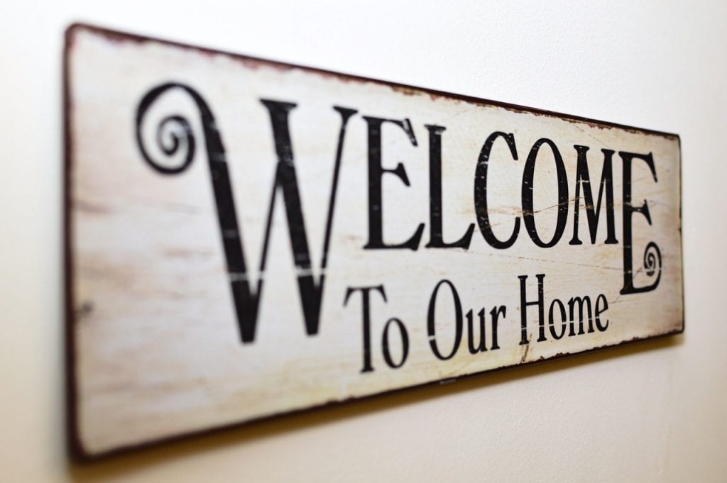 Photo: wooden sign with words Welcome to our Home
